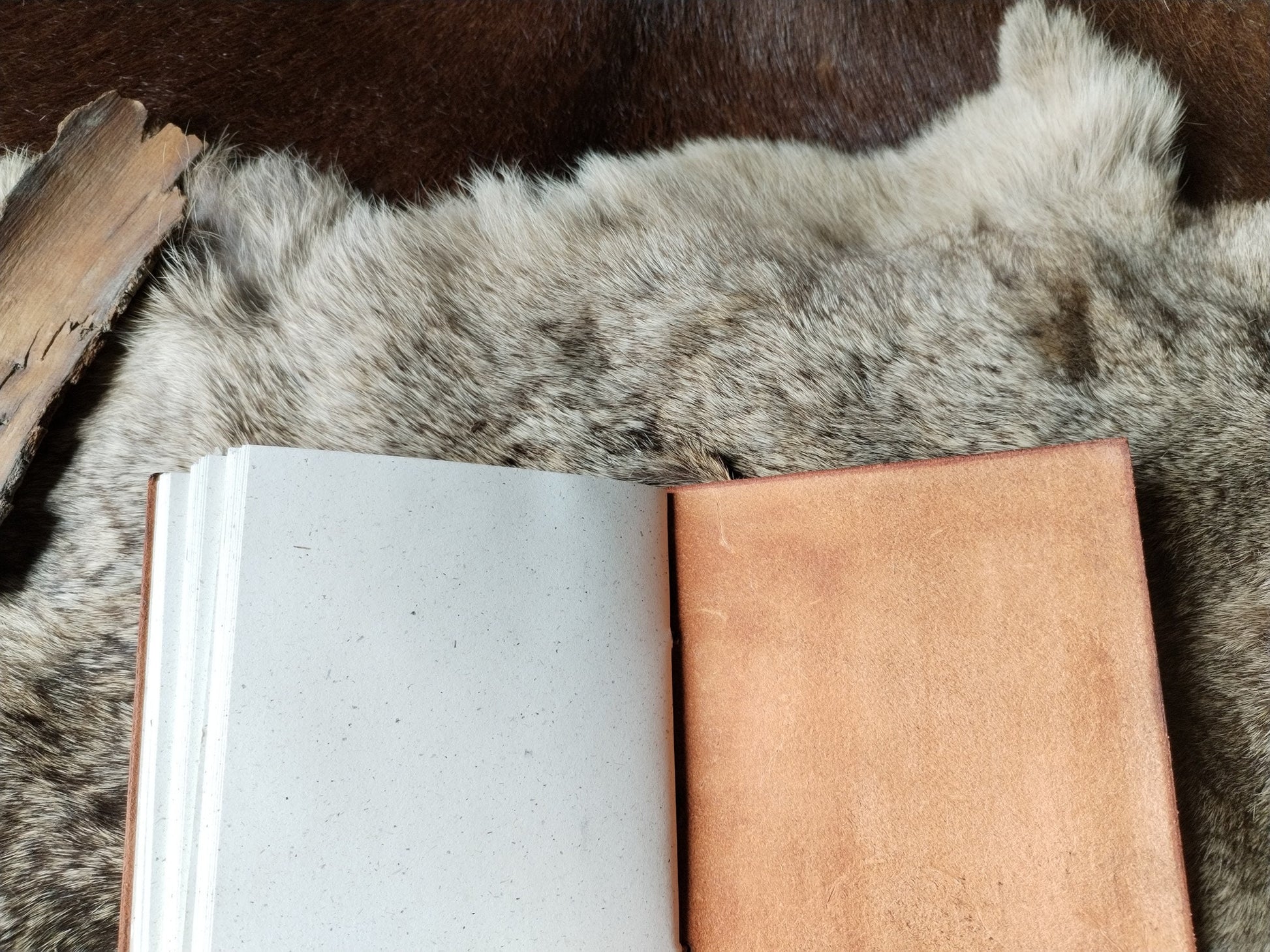 carnet en cuir avec dragon viking ouvert à la dernière page
