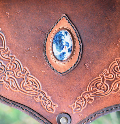 Sac en cuir repoussé "Oseberg" avec dragons vikings
