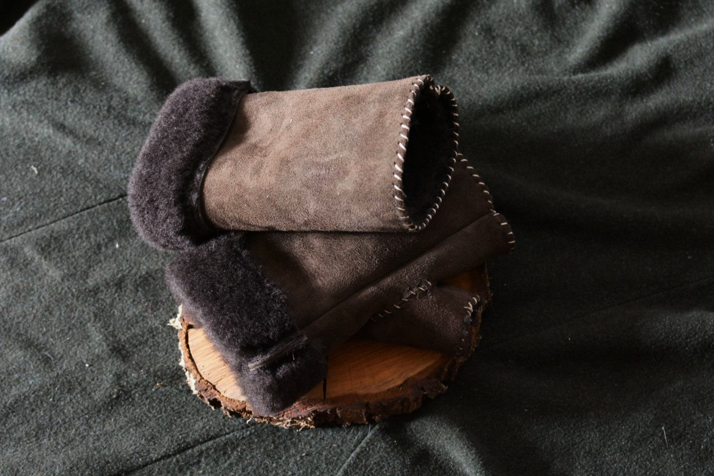 Mitaines en peau de mouton retournée (shearling)