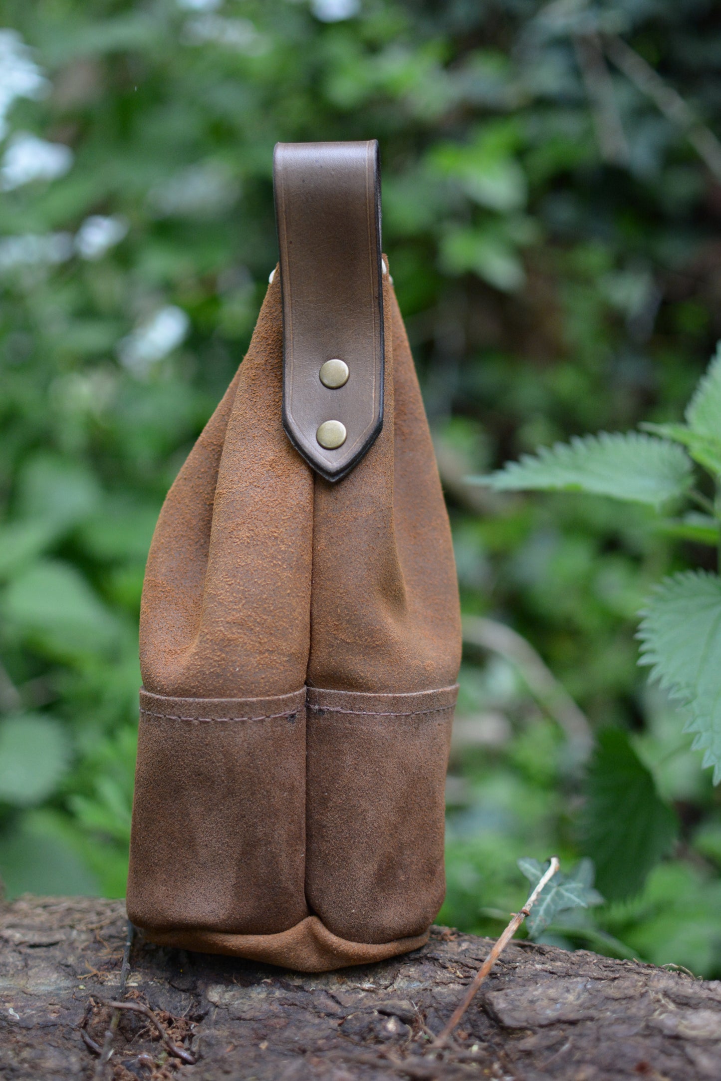 Bourse en daim & cuir de poisson