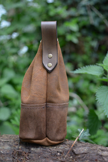 Bourse en daim & cuir de poisson