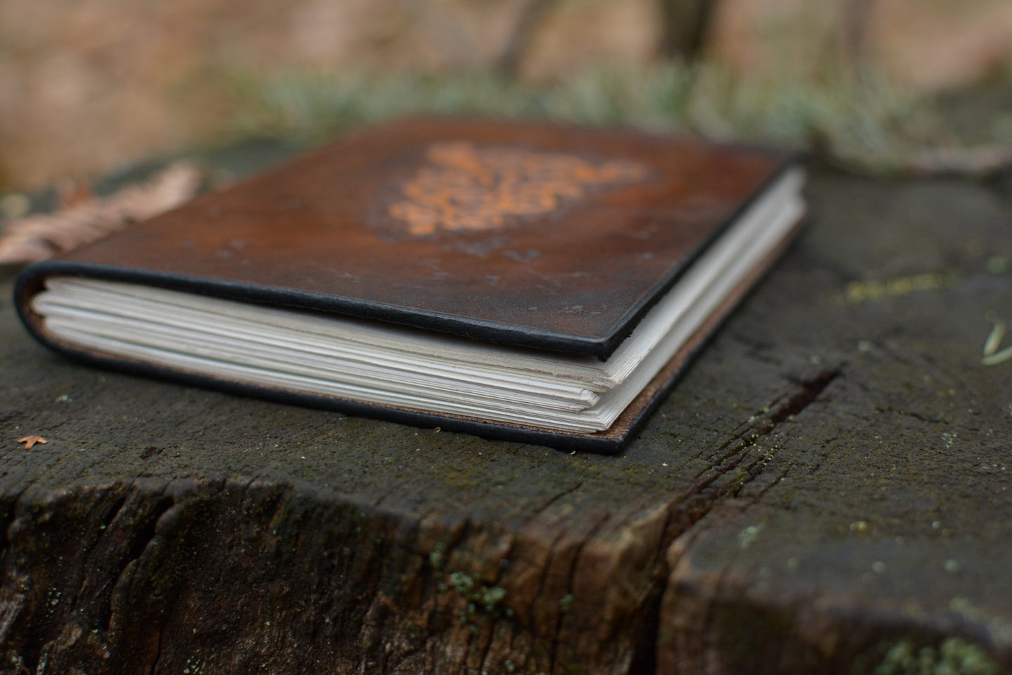 Carnet en cuir avec motif celte lyre