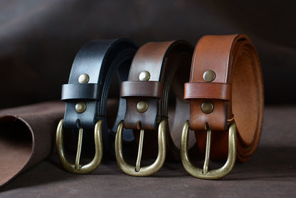 Ceinture classique havane (boucle ovale)