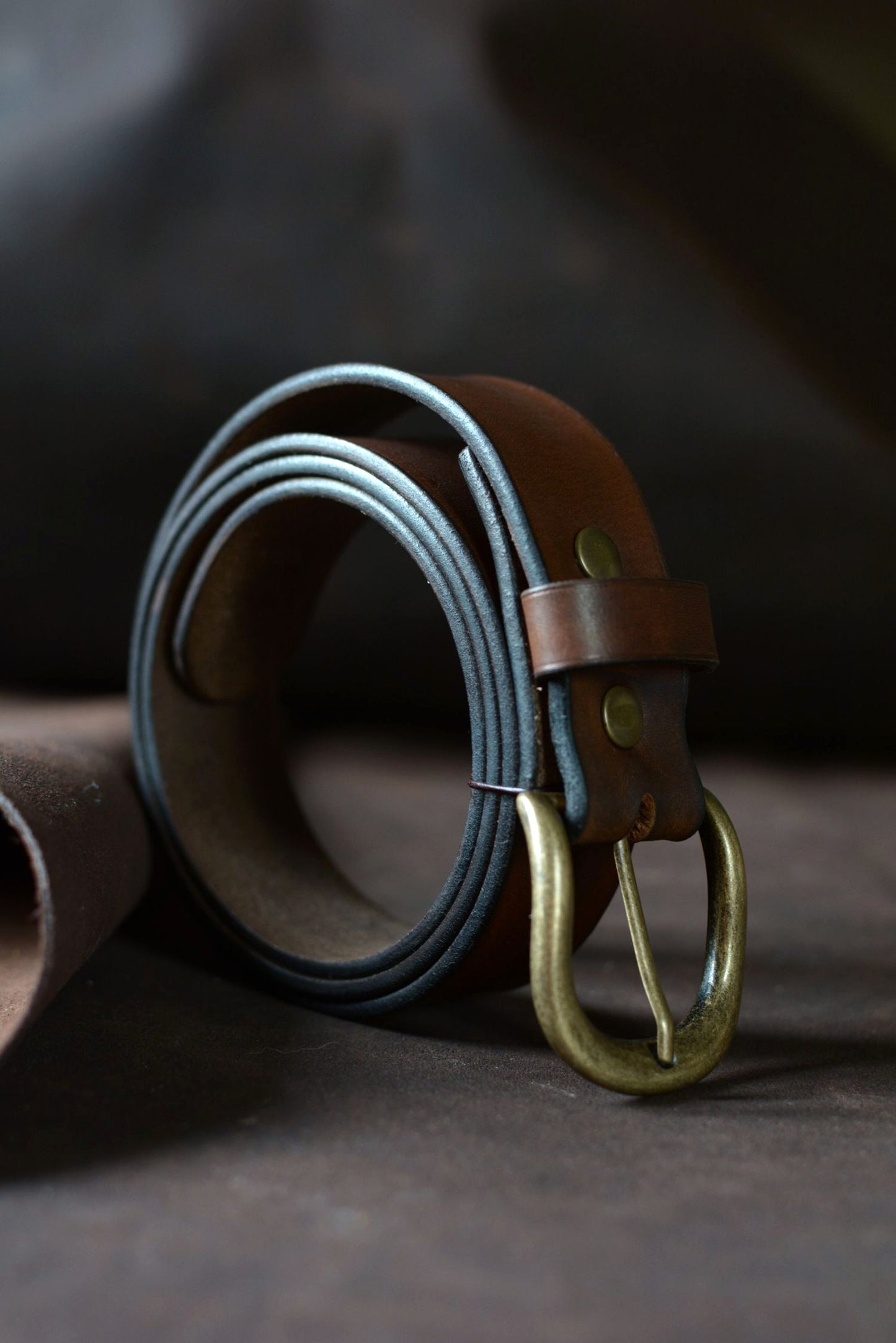 Ceinture classique marron foncé (boucle ovale)