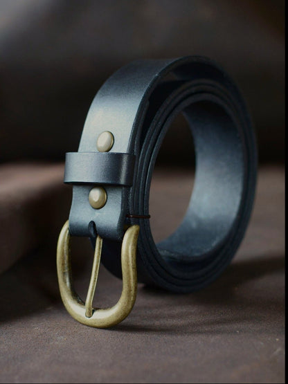 Ceinture classique noire (boucle ovale)