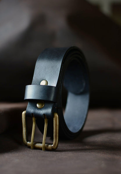 Ceinture classique noire (boucle double ardillon)