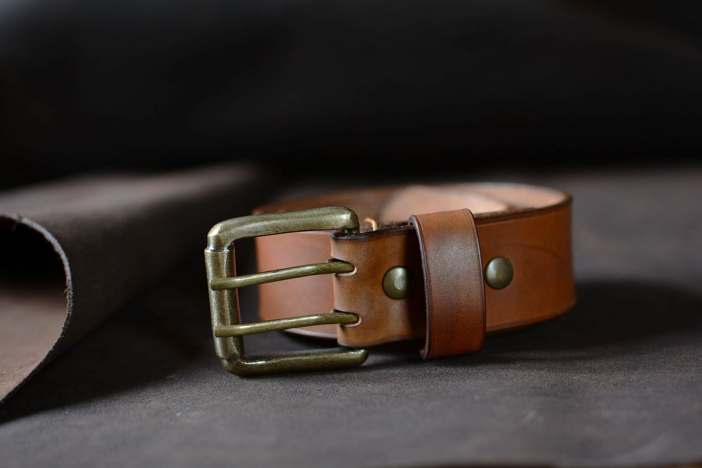 Ceinture classique havane (boucle double ardillon)