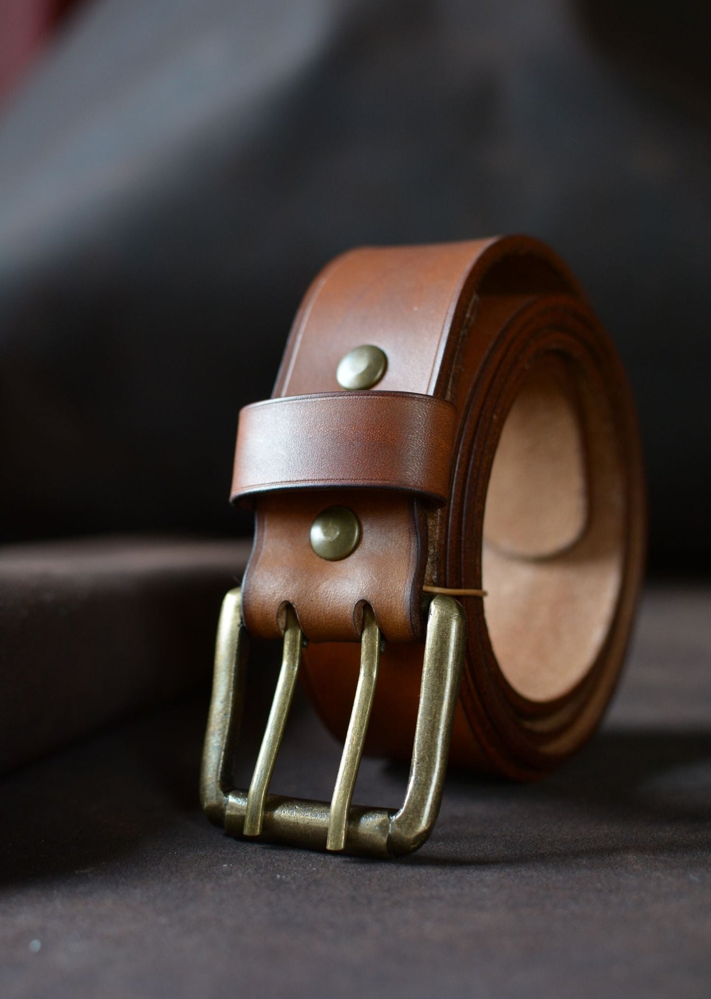 Ceinture classique havane (boucle double ardillon)