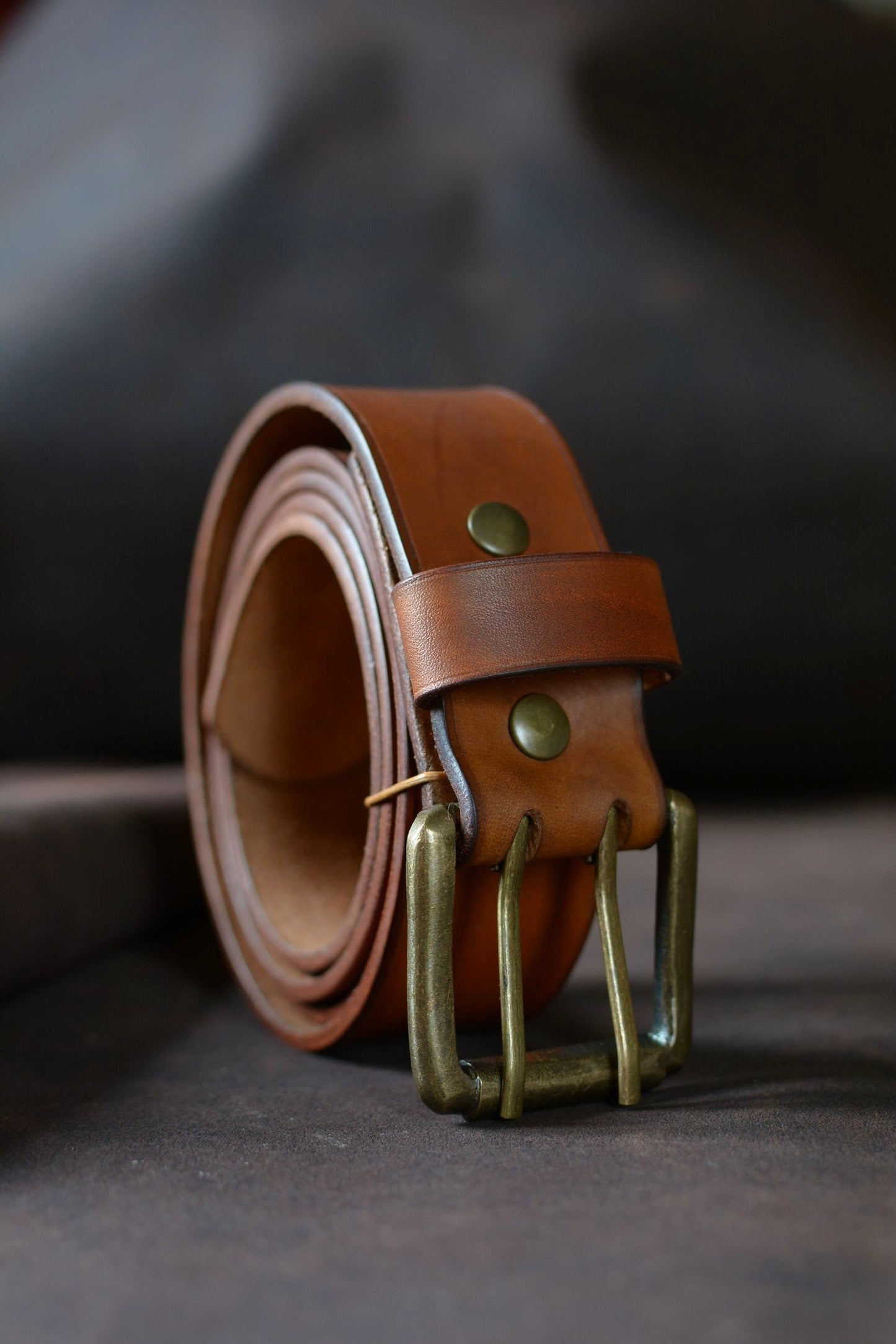 Ceinture classique havane (boucle double ardillon)