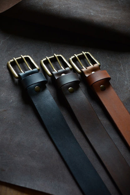 Ceinture classique noire (boucle double ardillon)