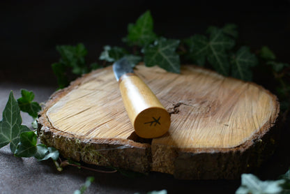 Vue de l'arrière du manche en charme