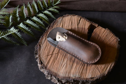 L'Andégave rangé dans sa pochette cuir – protection et transport