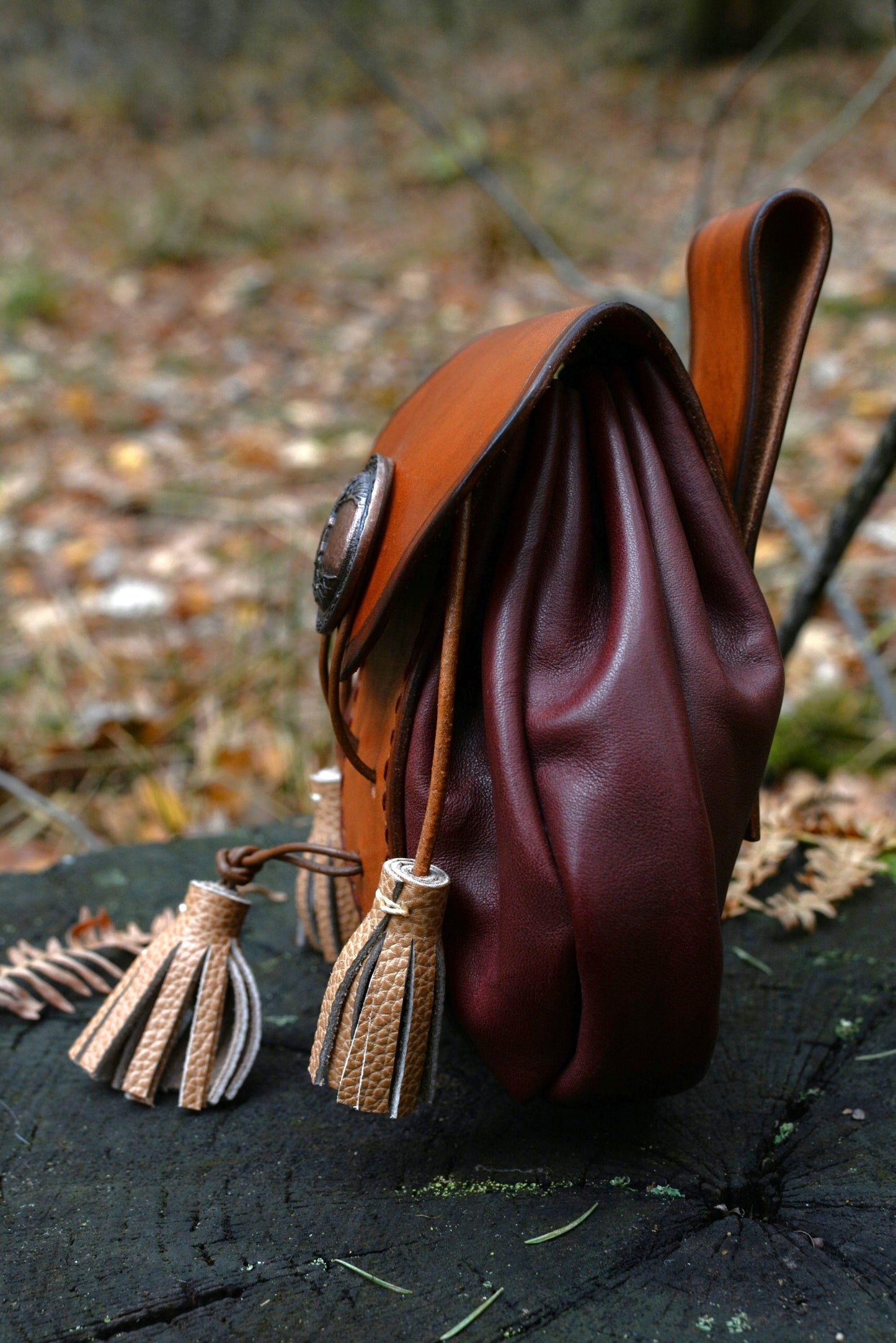 Sporran traditionnel écossais pourpre